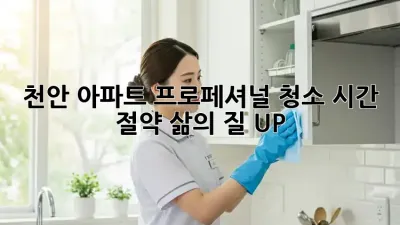 천안 아파트 프로페셔널 청소: 시간 절약, 삶의 질 UP!